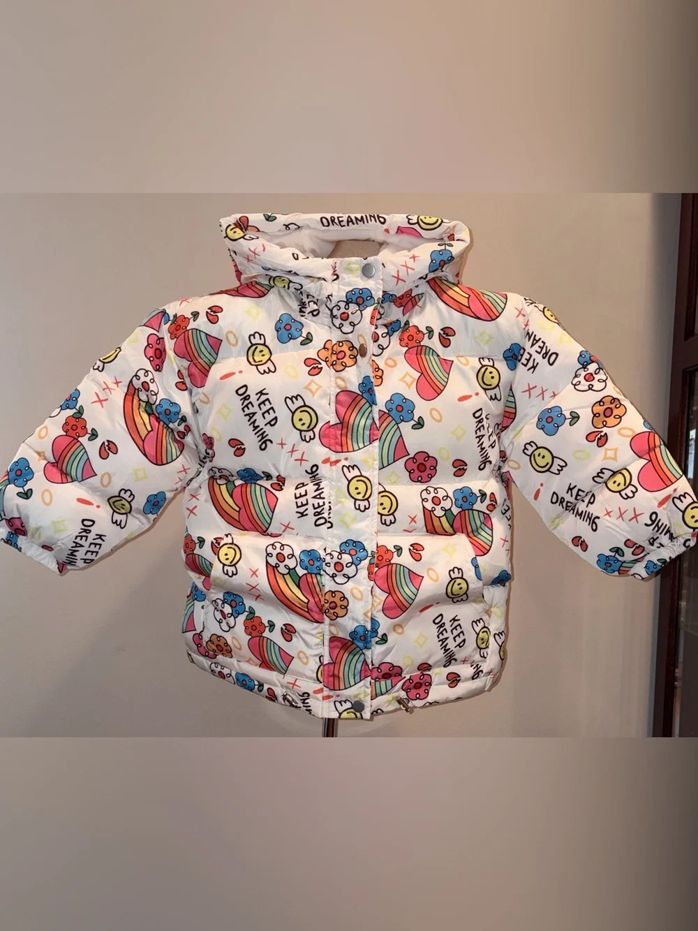 Lola and the Boys Keep Dreaming Hooded Puffer Jacket sz 4T NWT Retail $120
